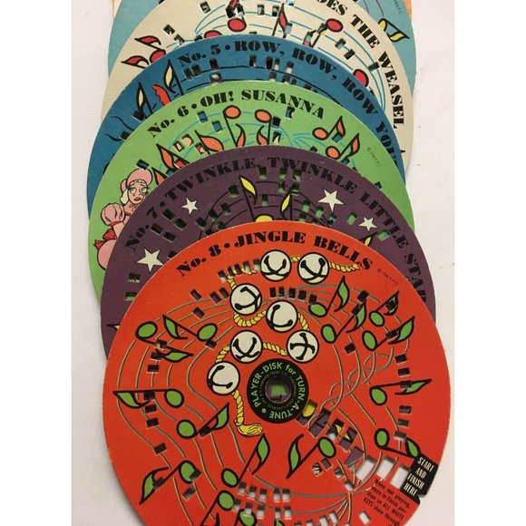 Turn a Tune with 8 Discs of Classic Children's Songs VINTAGE 1958 Made in USA - Picture 7 of 7